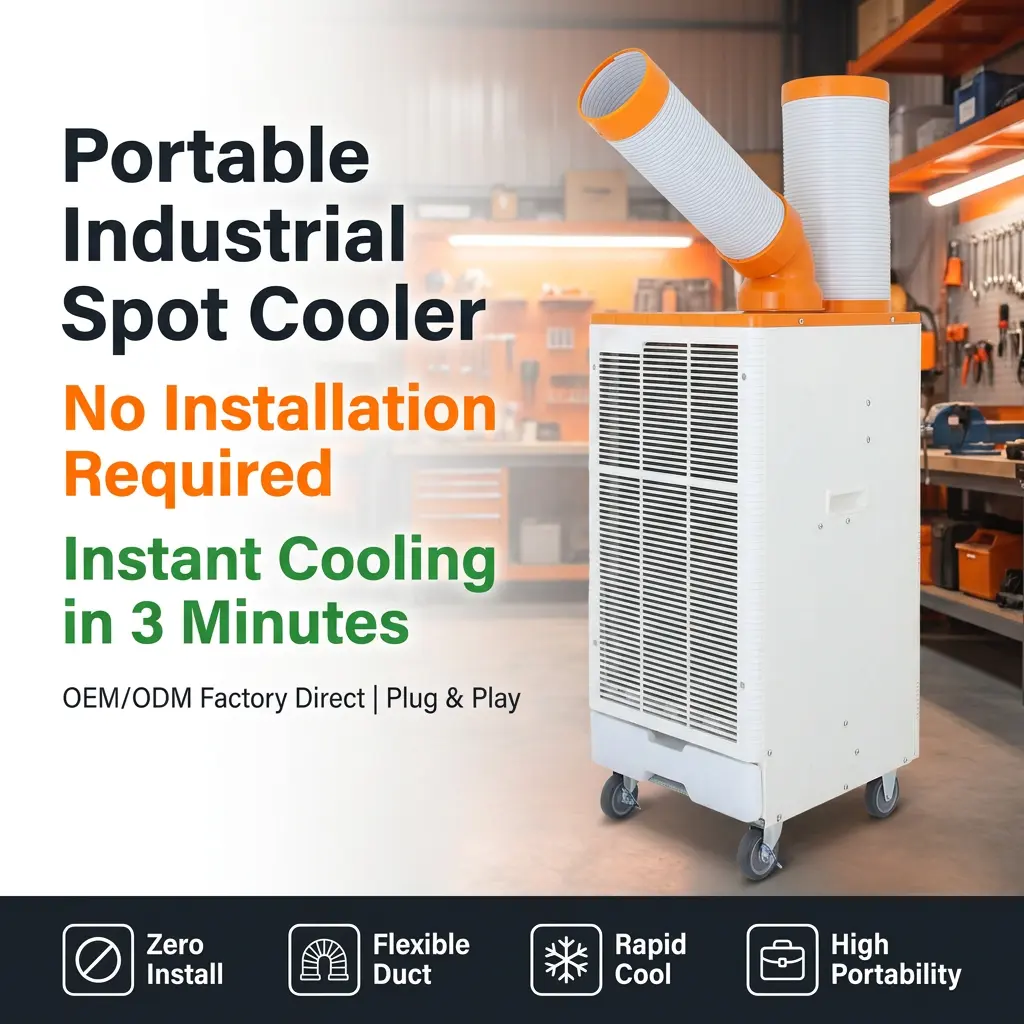 Climatiseur industriel de refroidisseur de tache de refroidissement rapide de style japonais blanc orange d'OEM 3 minutes pour l'atelier de travail des métaux