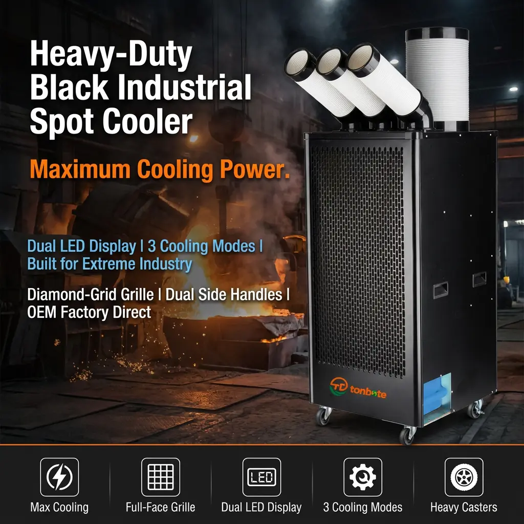 Refroidisseur industriel Portable haut de gamme, 1200 m3h, débit d'air élevé, 7 m/s, longue portée, refroidissement rapide en 3 minutes, contrôle intelligent LCD Refroidisseur industriel Portable haut de gamme, 1200 m3h, débit d'air élevé, 7 m/s, longue portée, refroidissement rapide en 3 minutes, contrôle intelligent LCD